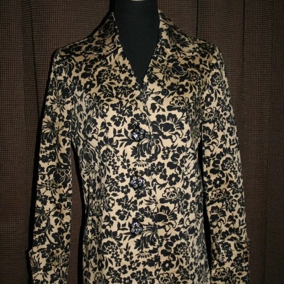 RQT Black & Gold Long Lined Jacket. Size Large - Picture 1 of 2
